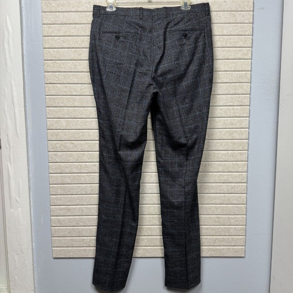 Stacy Adams NEW Windowpane Plaid Dress Pants Button Closure Men 38R Gray - Picture 4 of 13